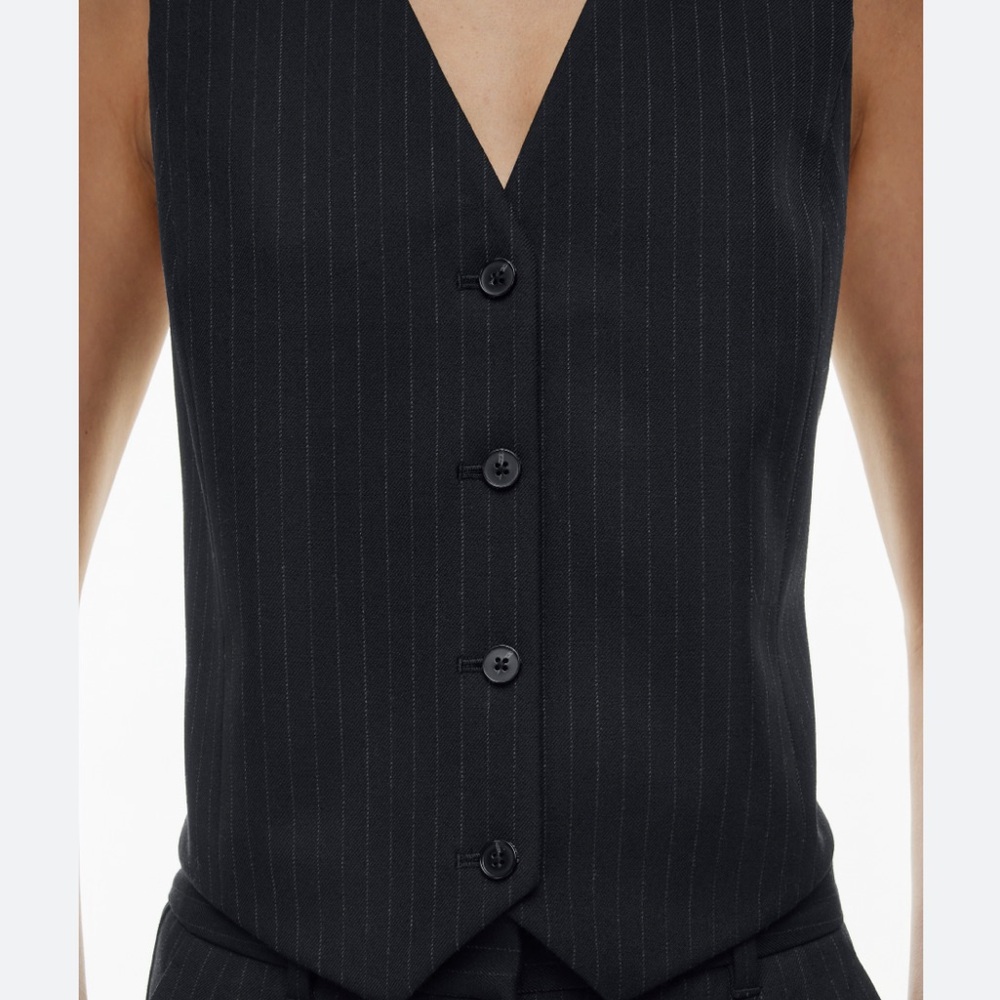 Aritzia Black Pinstripe Tailored Vest
